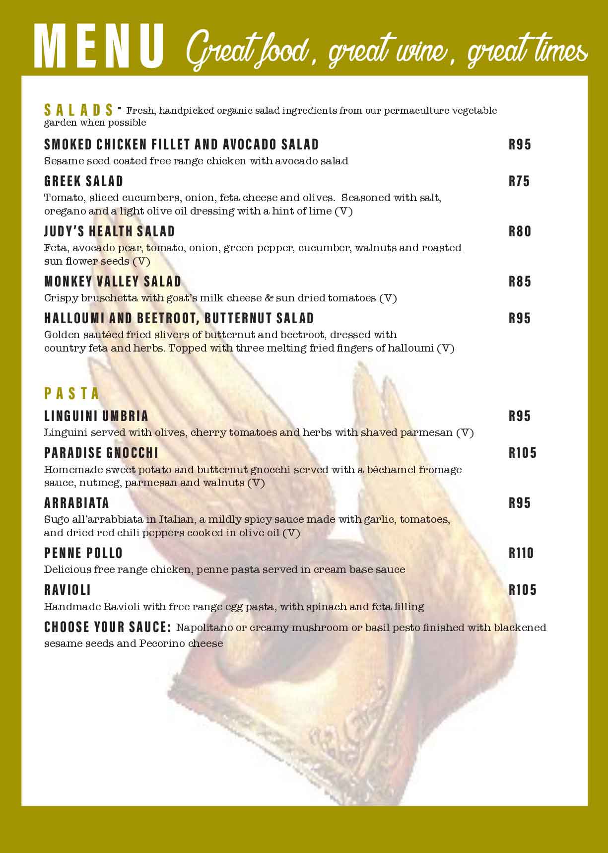 Monkey Valley Resort | Menu Page 2