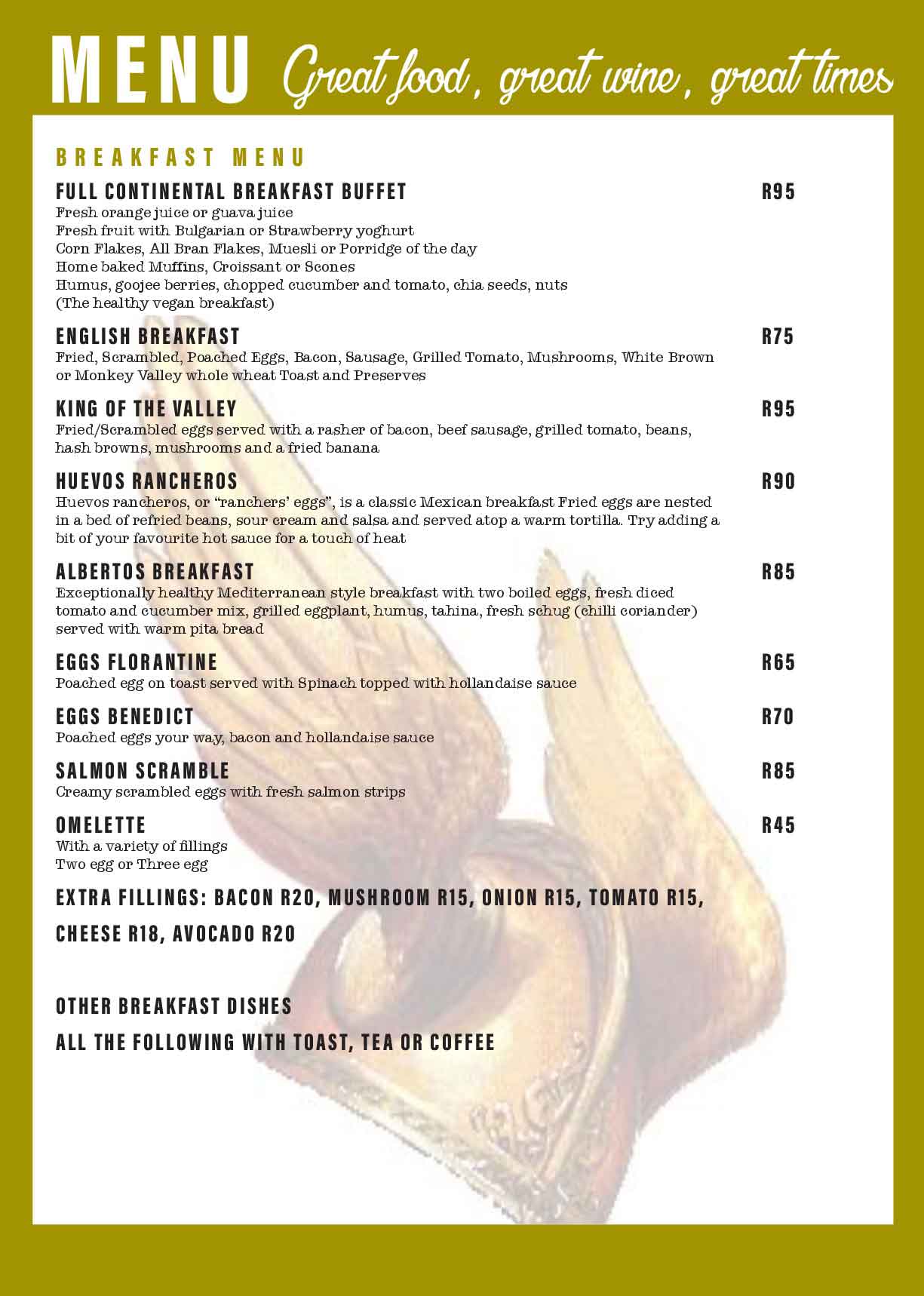 Monkey Valley Resort | Menu Page 7
